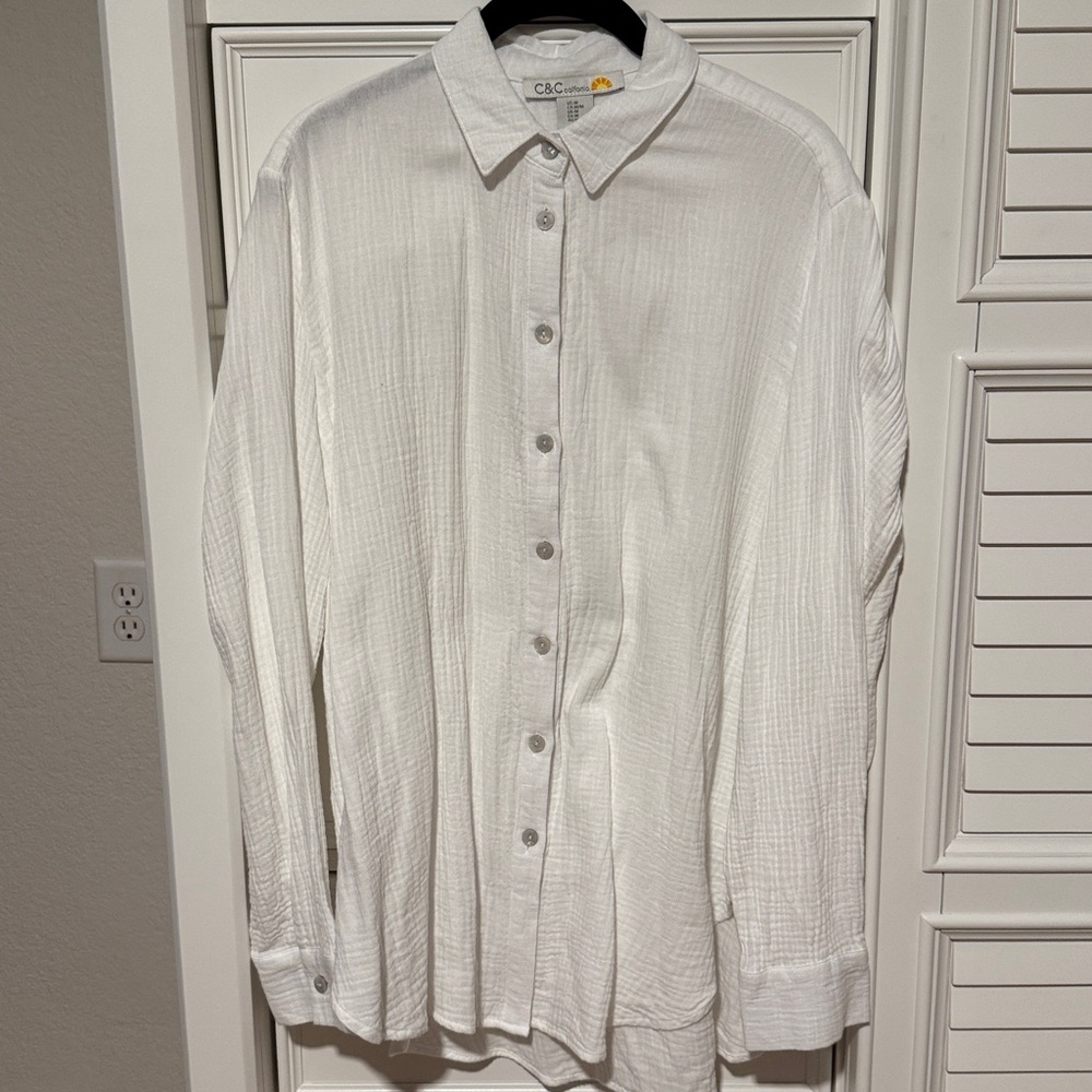 C&C California Textured White Shirt